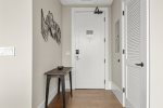 Entry door with side table